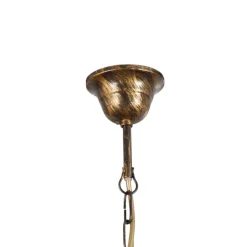 Hængelampe BILIARDO GIORGIO, creme/bronze, glas/jern 2 lyskilder.