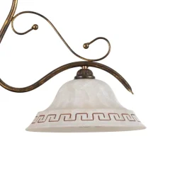 Hængelampe BILIARDO GIORGIO, creme/bronze, glas/jern 2 lyskilder.