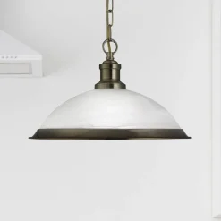 Hængelampe Bistro af glas i glimtende guld