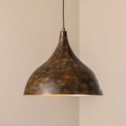 Hængelampe Bitlislim, antikbrun, Ø 41 cm, metal, E27