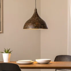 Hængelampe Bitlislim, antikbrun, Ø 41 cm, metal, E27