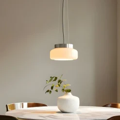 Hængelampe BonBon, creme, Ø 25 cm, glas