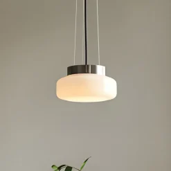 Hængelampe BonBon, creme, Ø 16 cm, glas