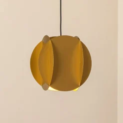 Hængelampe Corner, guldfarvet, 25 x 25 cm, metal, E27