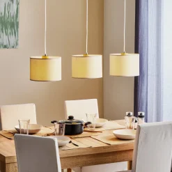 Hængelampe Corralee, grå, 3 lyskilder