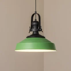 Hængelampe Craft, grøn, metal, Ø 41 cm, E27