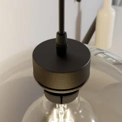 Hængelampe Cubus, røggrå, glas, Ø 30 cm, E27