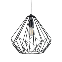 Hængelampe Diamond, sort, metal, Ø 37 cm, E27