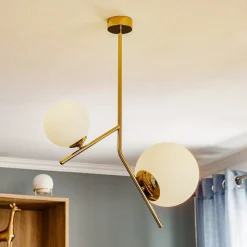 Hængelampe Dione, 2 lyskilder, guld