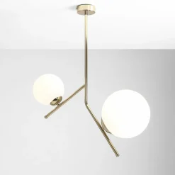 Hængelampe Dione, 2 lyskilder, guld