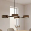 Hængelampe Drumz 4, brun, stof/stål, længde 80 cm, E14