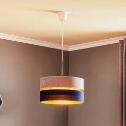 Hængelampe Duo marineblå/grå/guld Ø40cm 1flammig