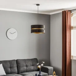 Hængelampe Duo, sort/guld, Ø40cm, 1 lyskilde