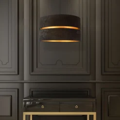 Hængelampe Duo, sort/guld, Ø40cm, 1 lyskilde