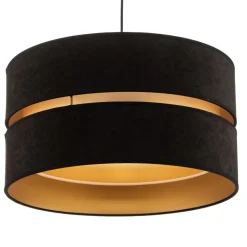 Hængelampe Duo, sort/guld, Ø40cm, 1 lyskilde