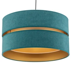Hængelampe Duo, turkis/guld, Ø40cm, 1 lyskilde