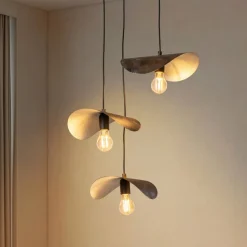 Hængelampe Eger, 3 lyskilder, sort, metal, Ø 50 cm