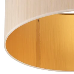 Hængelampe Essex, struktureret stof, guld