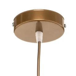 Hængelampe Essex, struktureret stof, guld