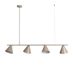 Hængelampe Form 4, beige, metal, 4 lyskilder, kegle, E27