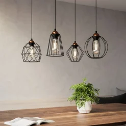 Hængelampe Galaxy med fire bur-skærme