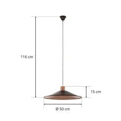 Hængelampe Garret I i mørkebrun/kobber Ø 50 cm