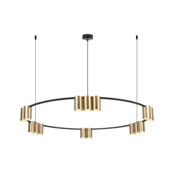 Hængelampe Genesis, aluminium, sort/guld, 15 x GU10, Ø 100 cm