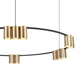 Hængelampe Genesis, aluminium, sort/guld, 15 x GU10, Ø 100 cm