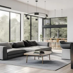 Hængelampe Genesis, aluminium, sort, 15 x GU10, Ø 100 cm