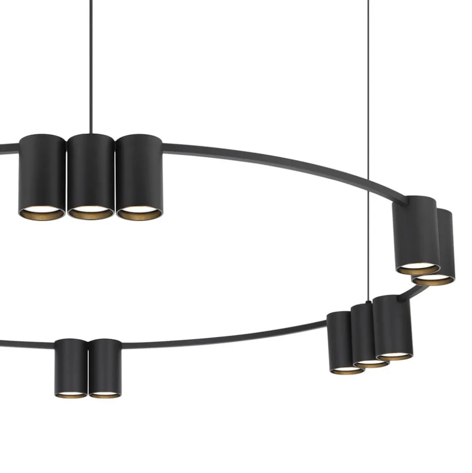 Hængelampe Genesis, aluminium, sort, 15 x GU10, Ø 100 cm