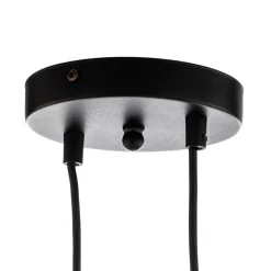 Hængelampe Glassy, 8 lyskilder, sort, klar, glas, E14