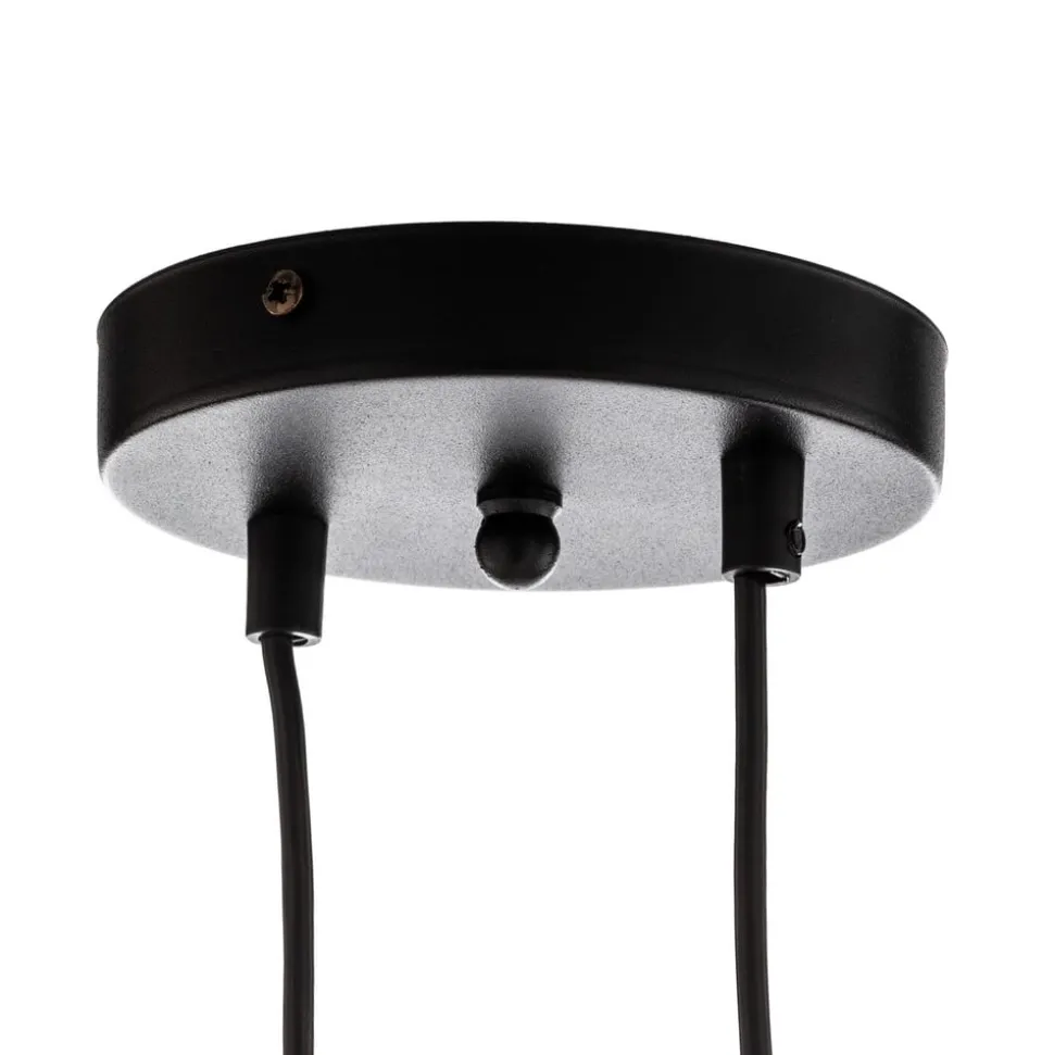 Hængelampe Glassy, 8 lyskilder, sort, klar, glas, E14