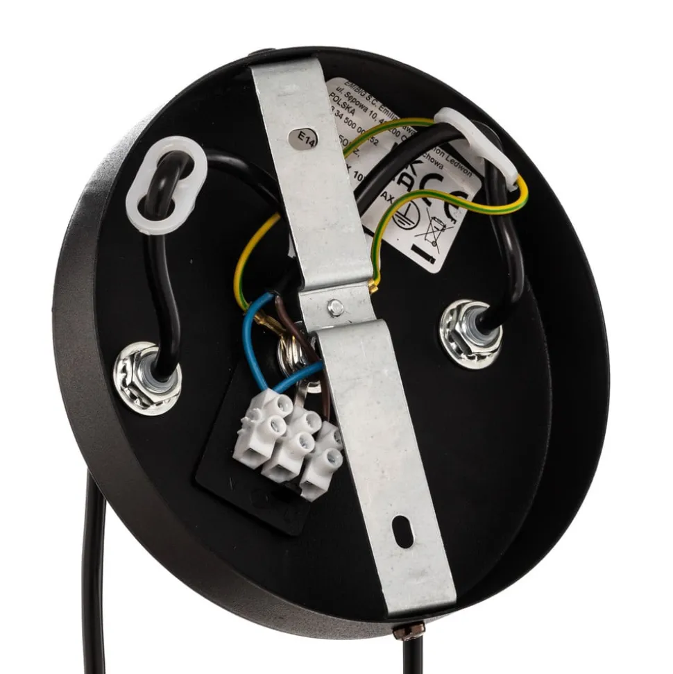 Hængelampe Glassy, 8 lyskilder, sort, klar, glas, E14