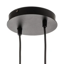 Hængelampe Glassy, 6 lyskilder, sort, grafit, glas, 110 cm