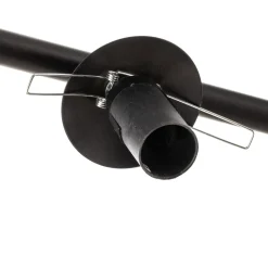 Hængelampe Glassy, 6 lyskilder, sort, grafit, glas, 110 cm