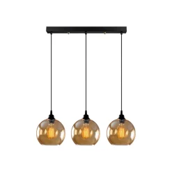 Hængelampe guld 022 3 lyskilder lineært glas Ø20cm