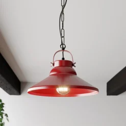 Hængelampe Iron, rød
