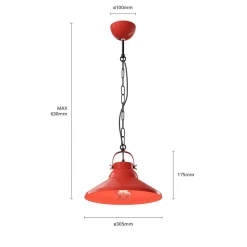 Hængelampe Iron, rød