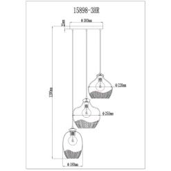 Hængelampe Jessica, Ø 45 cm, farverig, 3 lyskilder, glas