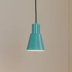 Hængelampe Konikkem, turkis, metal, Ø 14 cm, E27