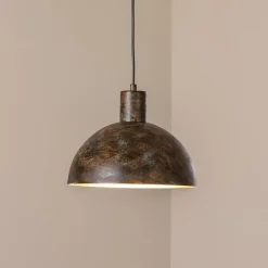 Hængelampe Kure, sort-brun, metal, Ø 30 cm, E27