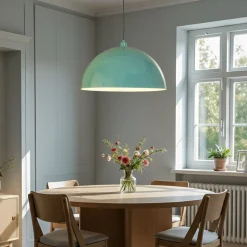 Hængelampe Kure, turkis, metal, Ø 60 cm, E27