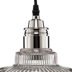 Hængelampe Leana, glas klar, 1 lyskilde, krom