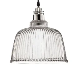 Hængelampe Leana, glas klar, 1 lyskilde, krom