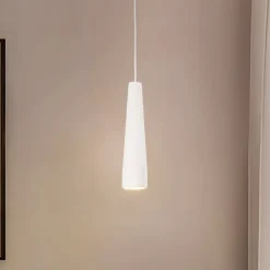 Hængelampe Lectra i keramik i kegleform