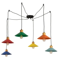 Hængelampe Manavgat, 6 lyskilder, flerfarvet, længde 144 cm
