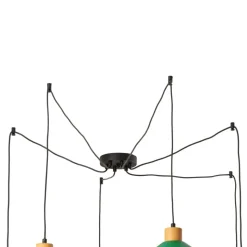 Hængelampe Manavgat, 6 lyskilder, flerfarvet, længde 144 cm