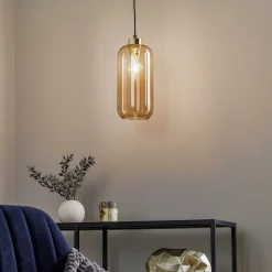 Hængelampe Marco Green, 1 lyskilde, brun