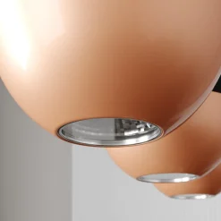 Hængelampe Midnight i sort/kobber 3-faset lang