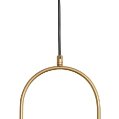 Hængelampe Mudoni, guld/hvid, glas, metal, E27